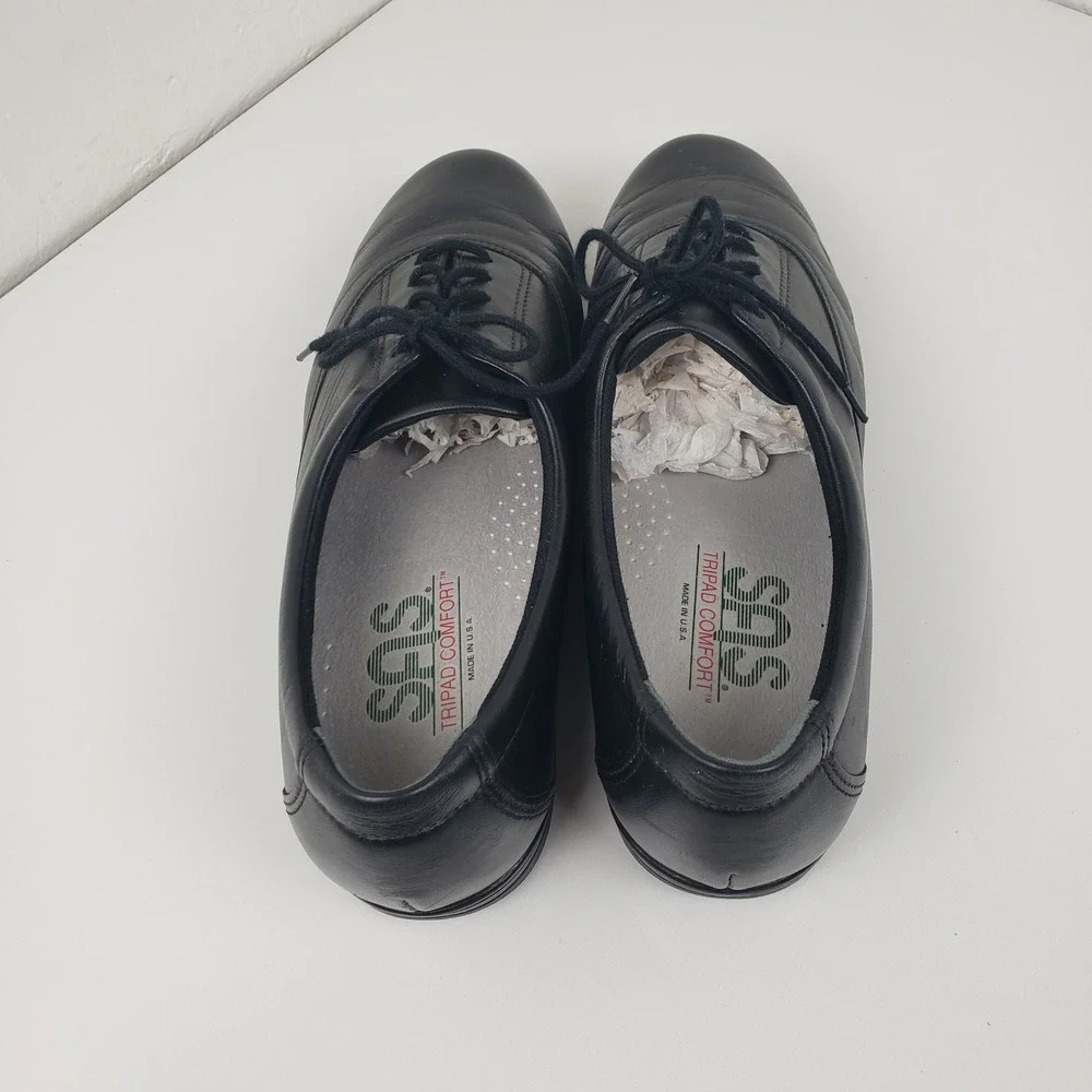 SAS Whisper Tripad Comfort‎ Women's 9 N Black Leather Lace Up Oxford Shoes
